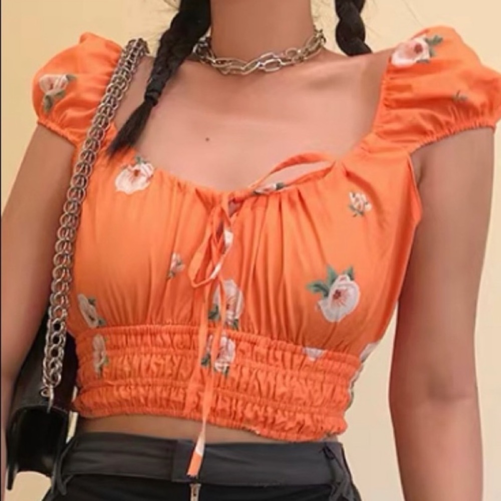 Zara orange crop top